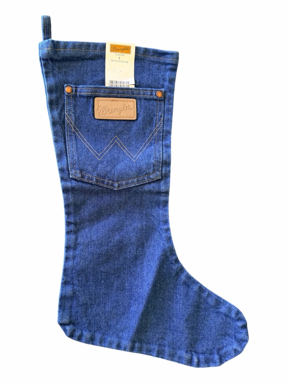 Wrangler Denim Christmas Stocking – Western Holiday Decor NWT